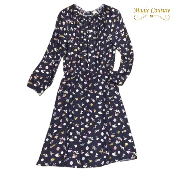 Rebecca Taylor Holly Flower Print Long Sleeve Navy Dress๐๐๐ - Picture 6 of 16